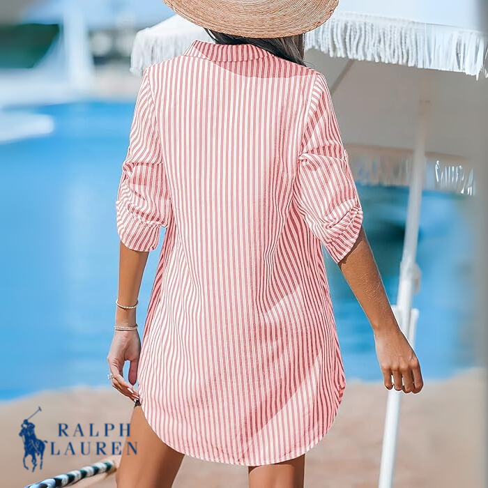 Rаlрh Lаurеn Classic Striped Shirt Dress + Free R. Ꮮаᴜгеn Brie Tote Bag