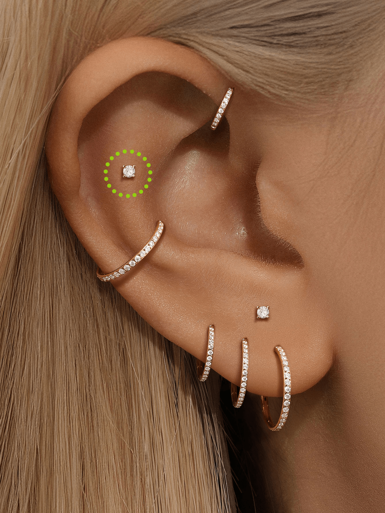 925 Sterling Silber Minimalist Mehrere Größen Piercing Stecker Ohrring