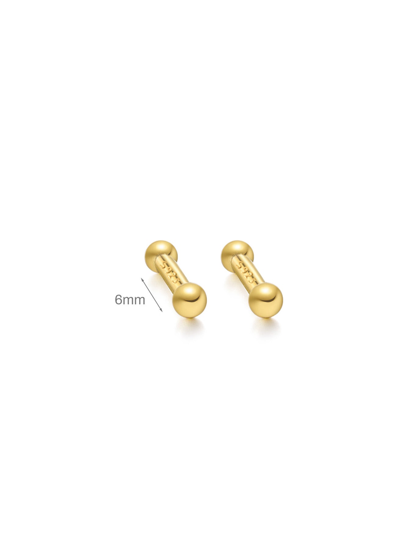 925 Sterling Silber Minimalist Mehrere Größen Piercing Stecker Ohrring