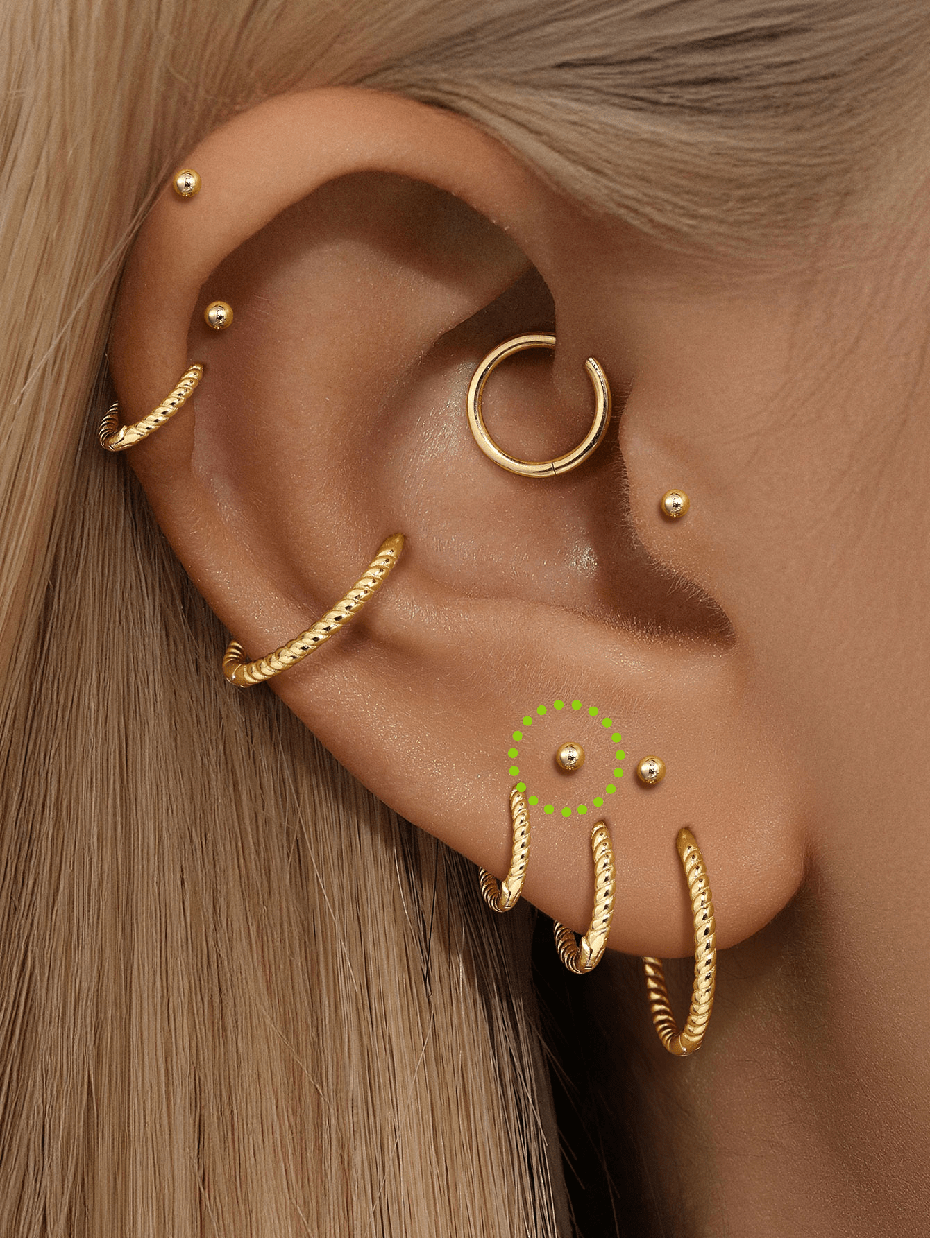 925 Sterling Silber Minimalist Mehrere Größen Piercing Stecker Ohrring
