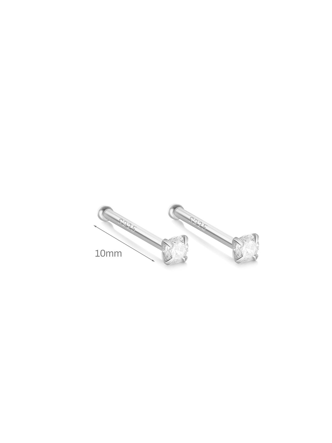 925 Sterling Silber Minimalist Mehrere Größen Piercing Stecker Ohrring