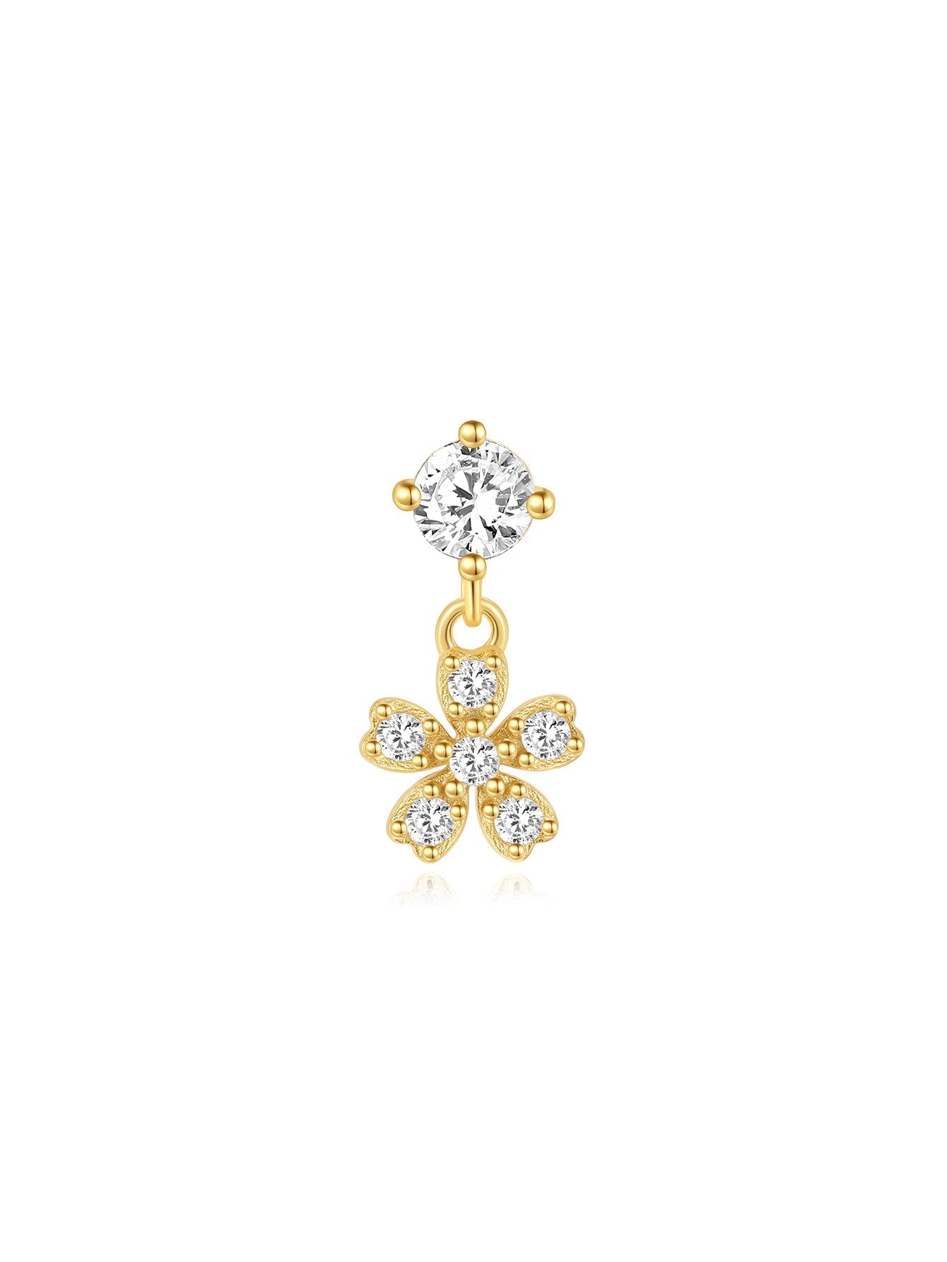 925er Sterlingsilber Kette mit Zirkonia-Stecker- und Hakenohrring-Set