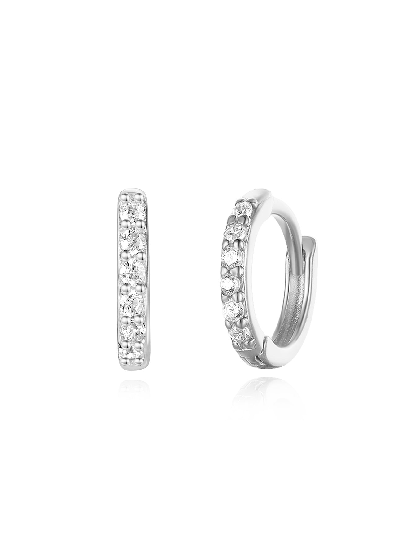 925er Sterling Silber Blumen Zirkonia Stecker-Set