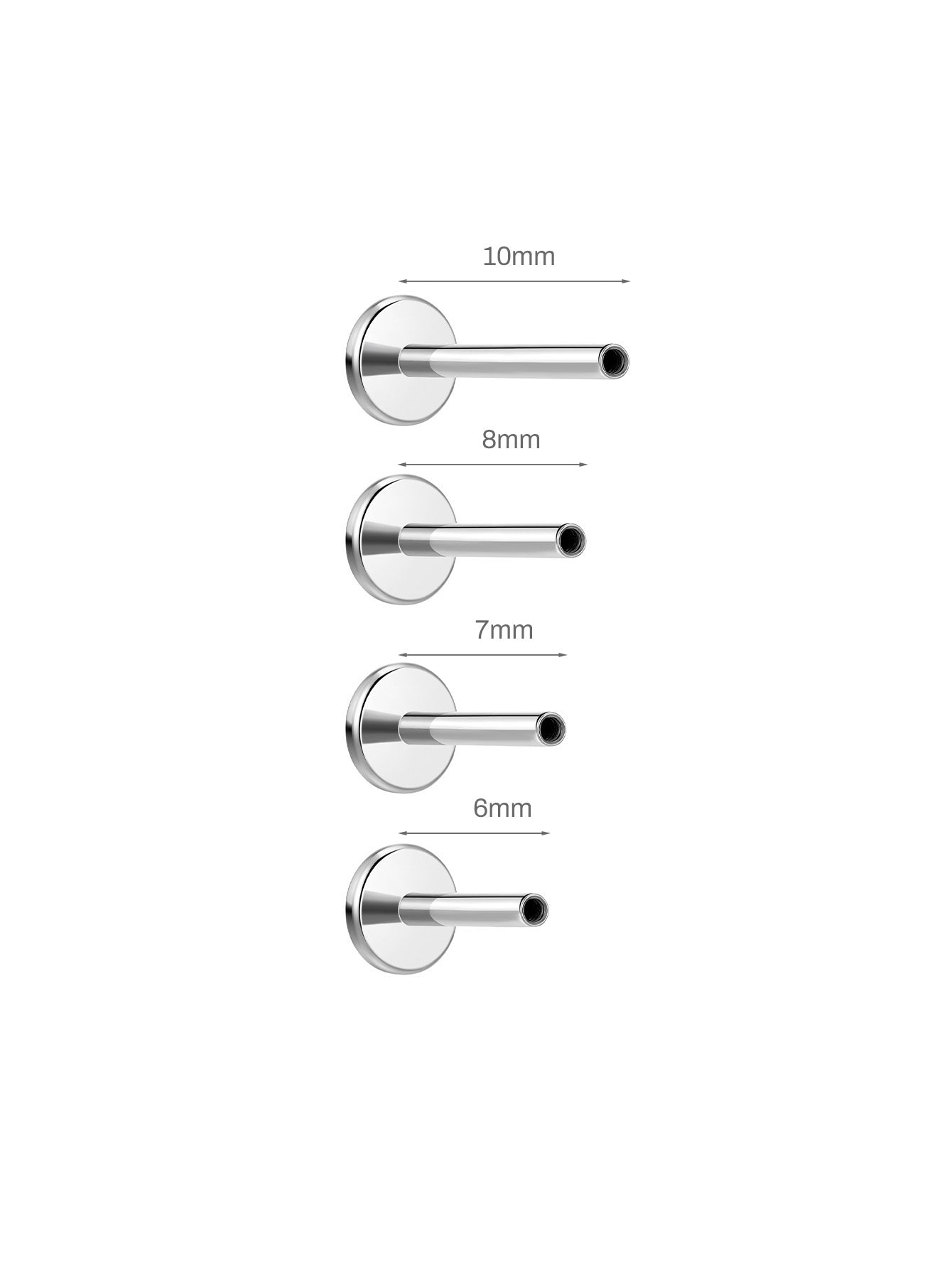 G23 Titan Hypoallergener Glänzender Ohrpiercing-Stecker