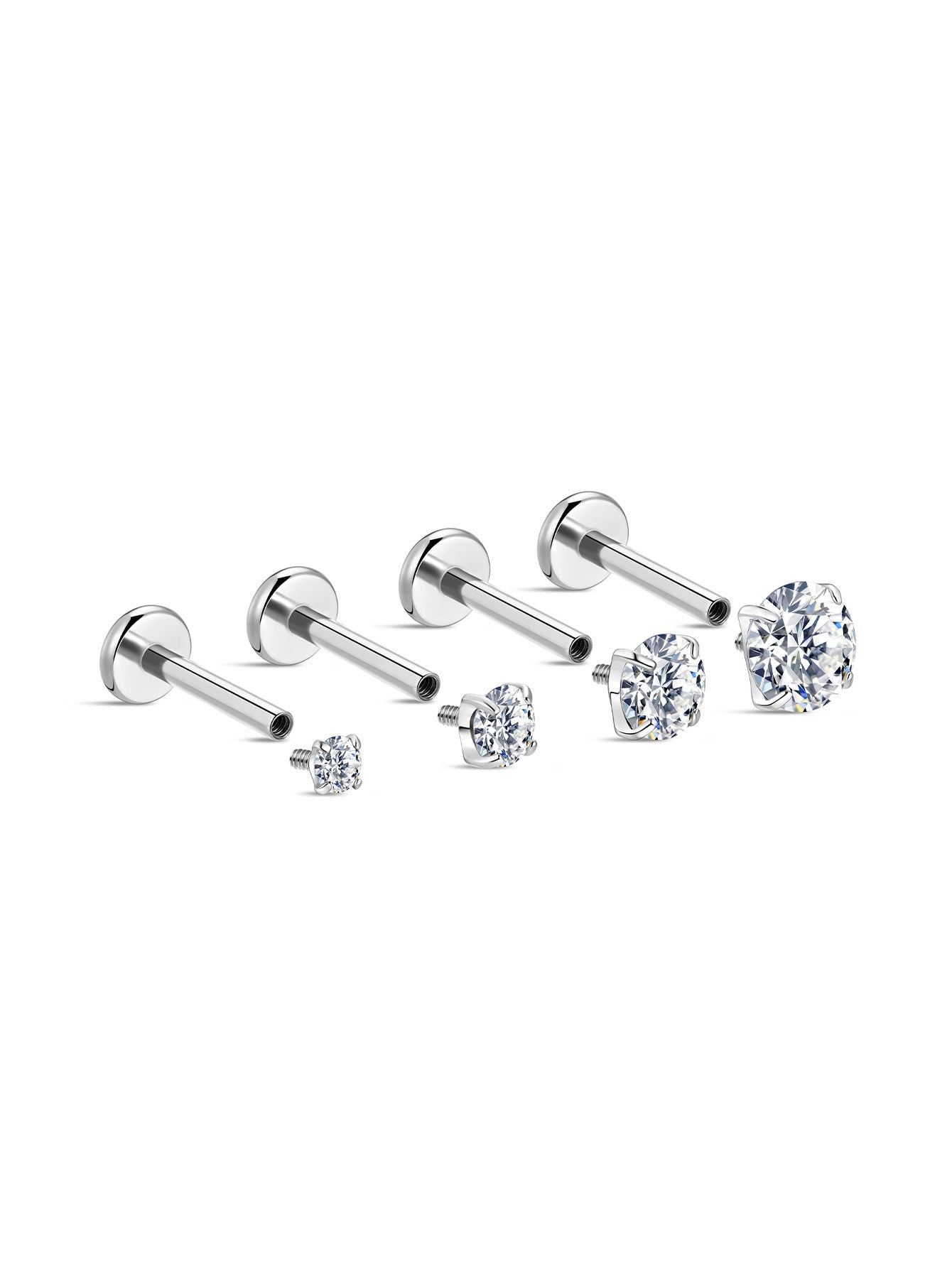 G23 Titan Hypoallergener Glänzender Ohrpiercing-Stecker