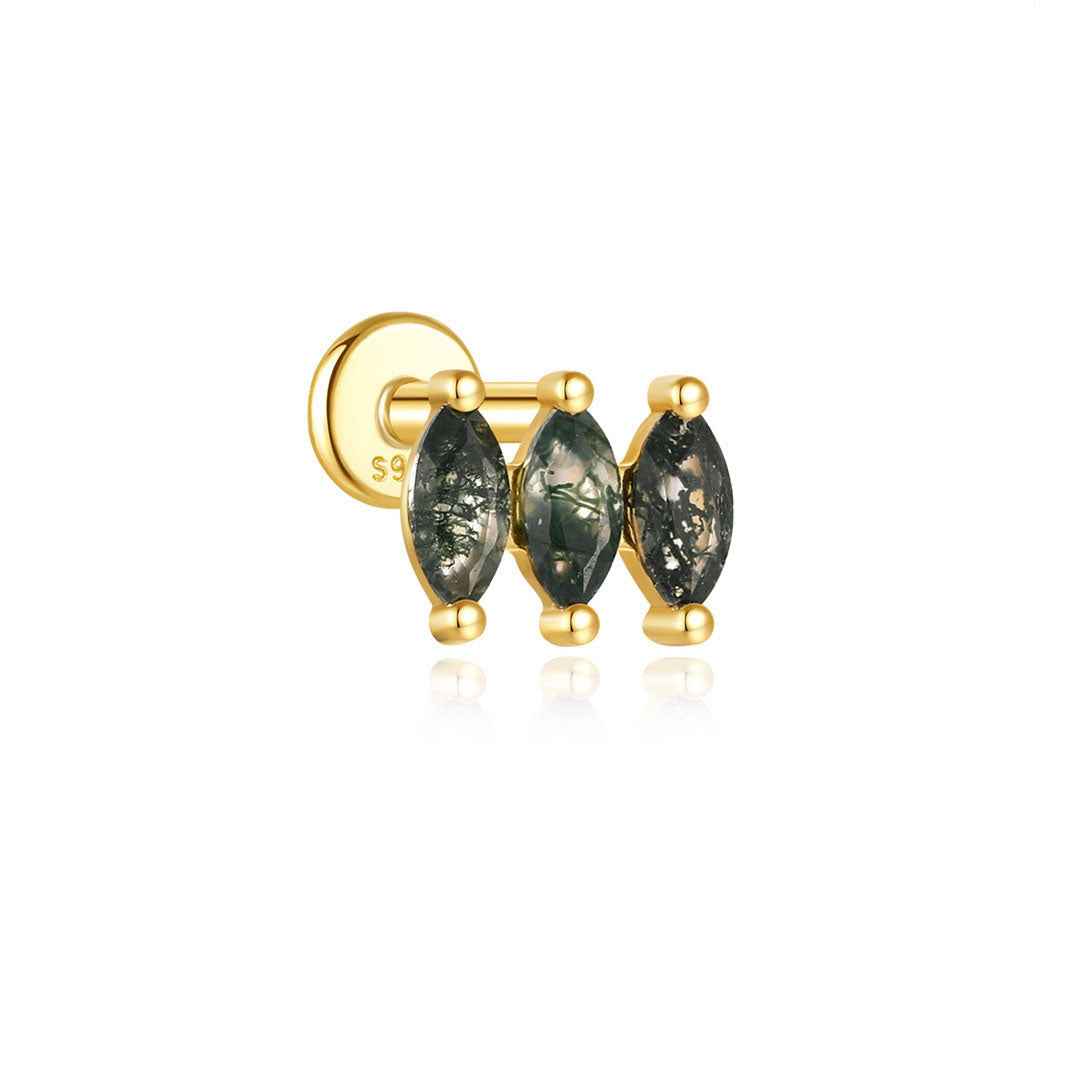 925er Sterlingsilber Wassergras Achat Tassel Knorpelpiercing Ohrstecker