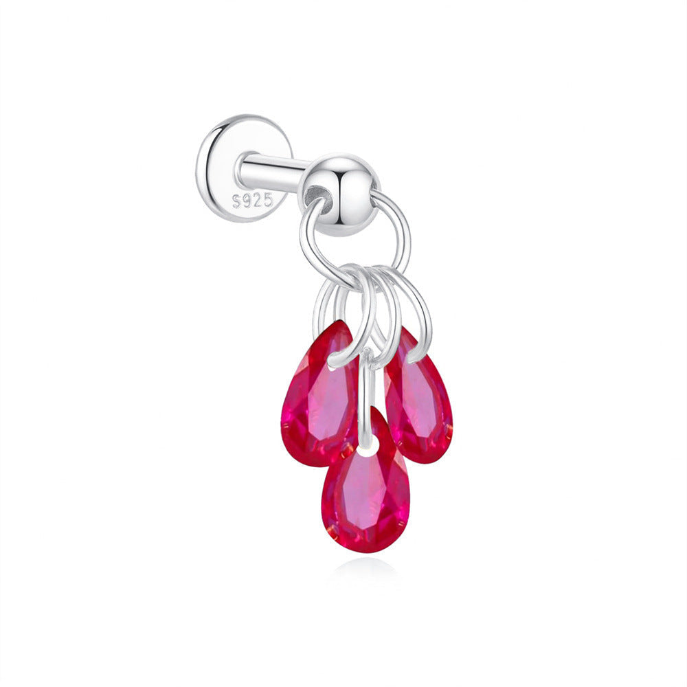 Wasserdichte 925er Sterlingsilber Wasser Tropfen Piercing-Ohrrings Serie