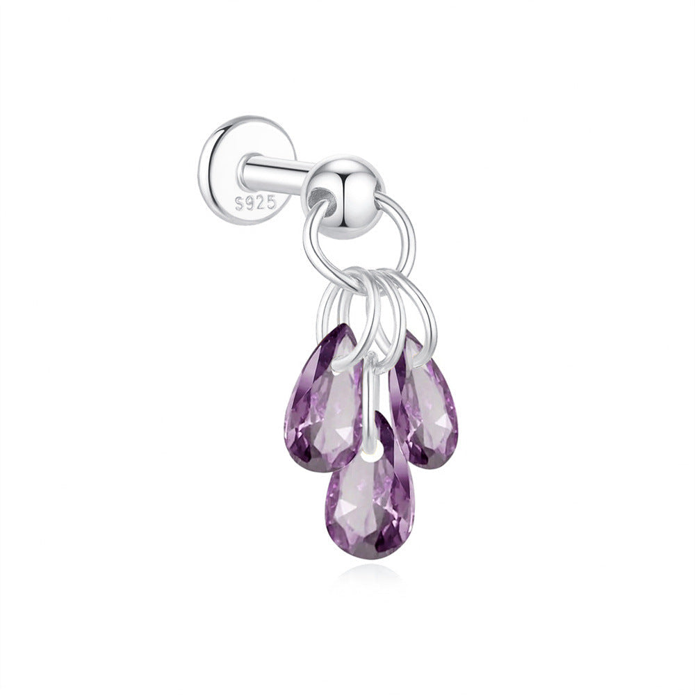 Wasserdichte 925er Sterlingsilber Wasser Tropfen Piercing-Ohrrings Serie