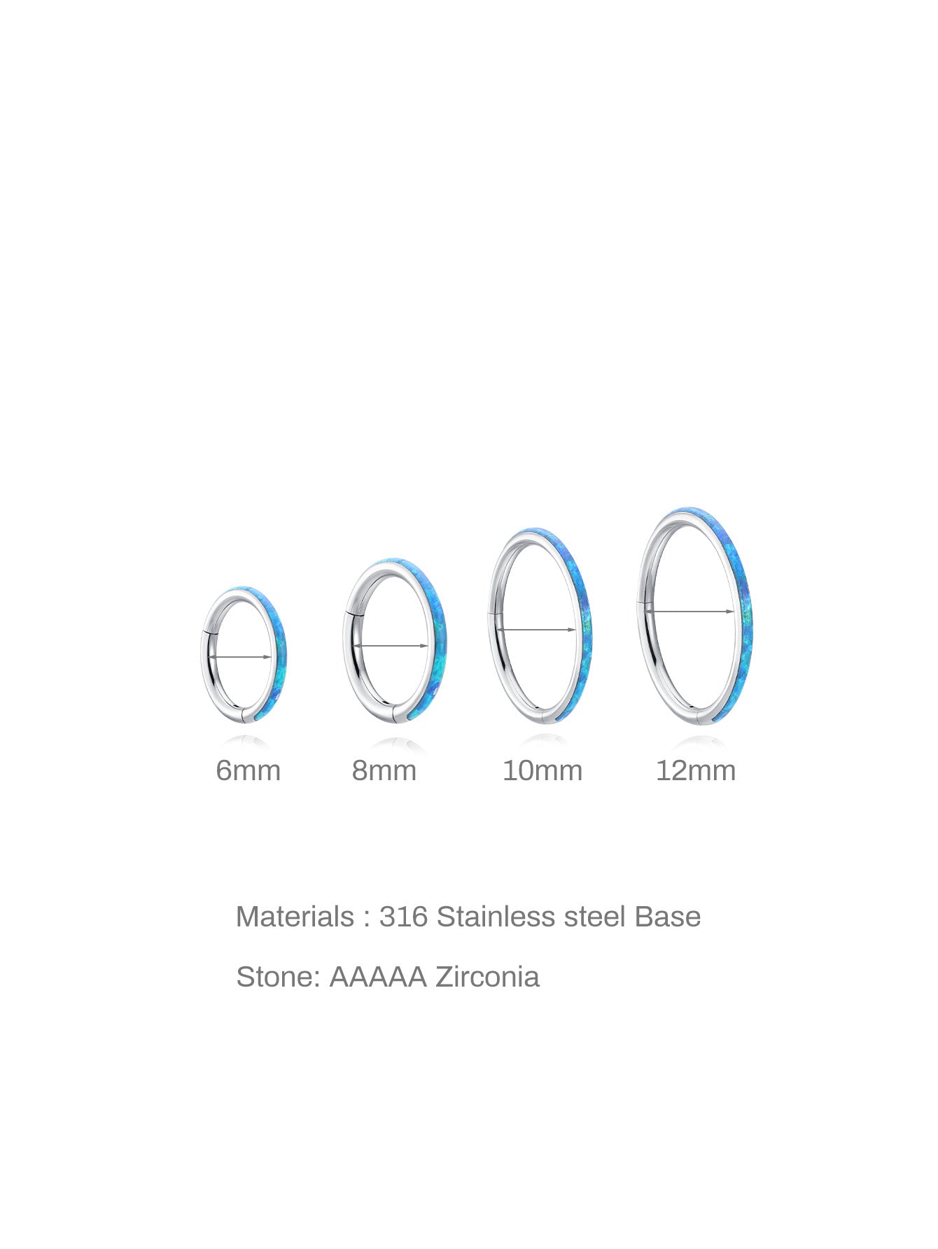 G23 Titanium Waterproof Knorpelring 16G – Blau Opal Mehrere Größen