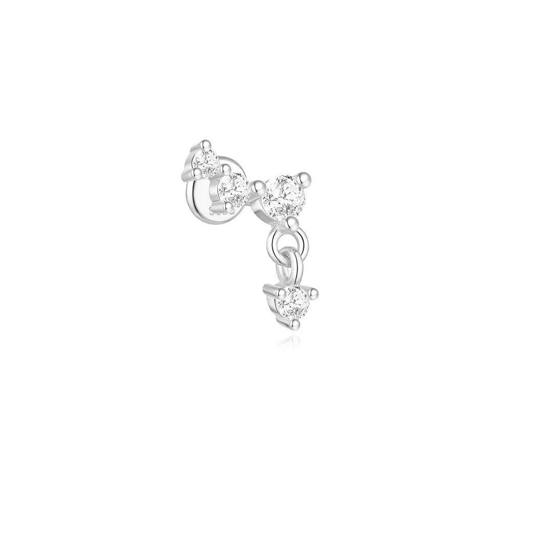 925er Sterling Silber Blumen Tropfen Stern Mond Ohrstecker