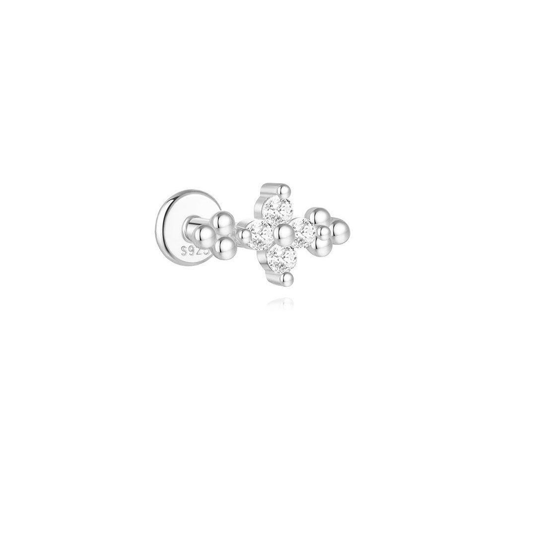 925er Sterling Silber Blumen Tropfen Stern Mond Ohrstecker