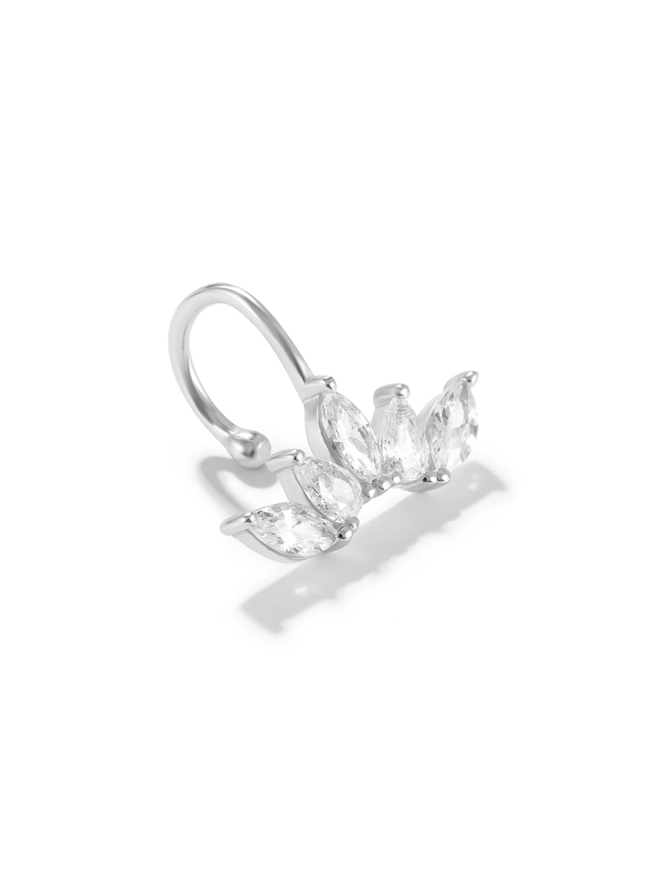 925er Sterling-Silber Blumen Pave Zirkon Ohrrings Serie