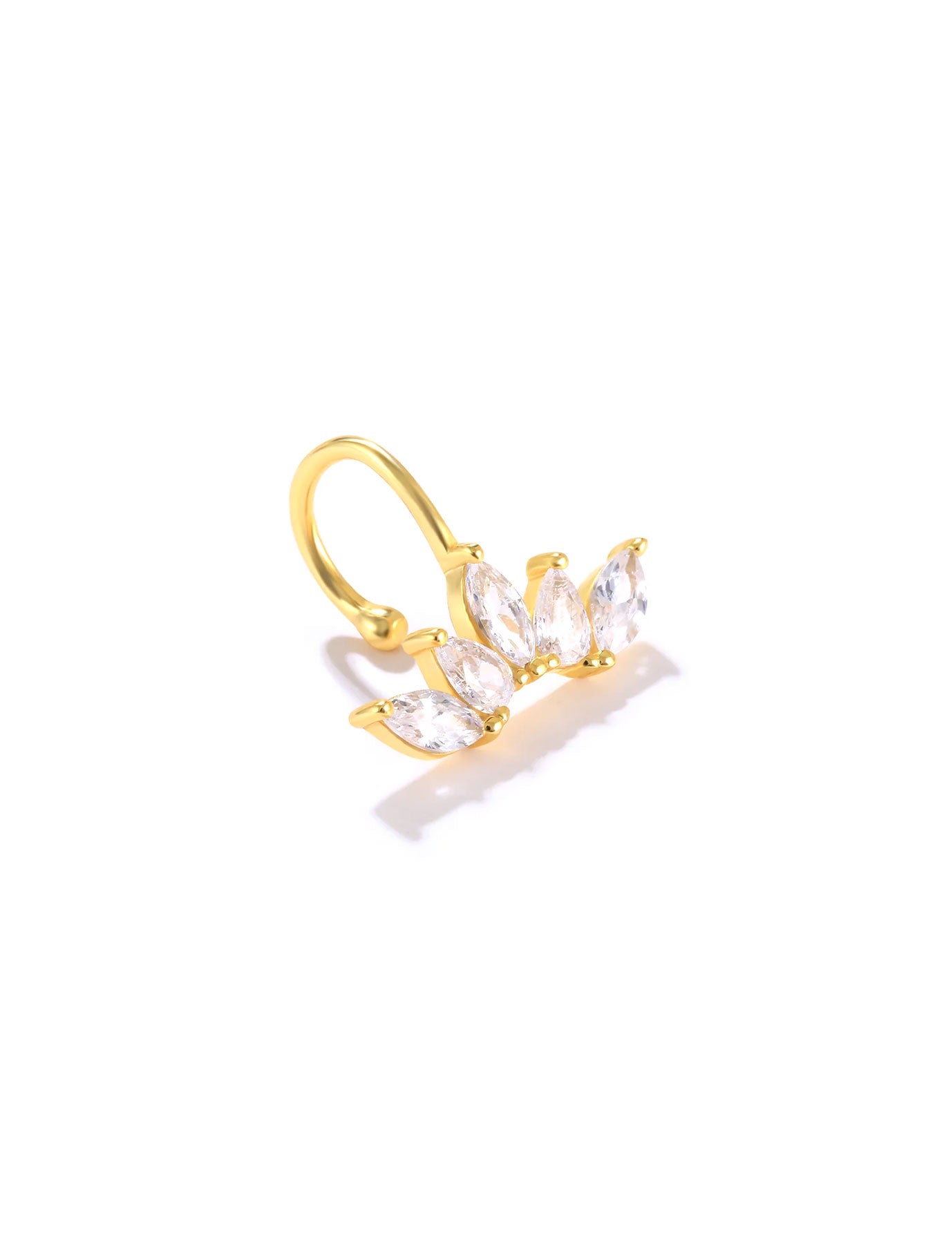 925er Sterling-Silber Blumen Pave Zirkon Ohrrings Serie