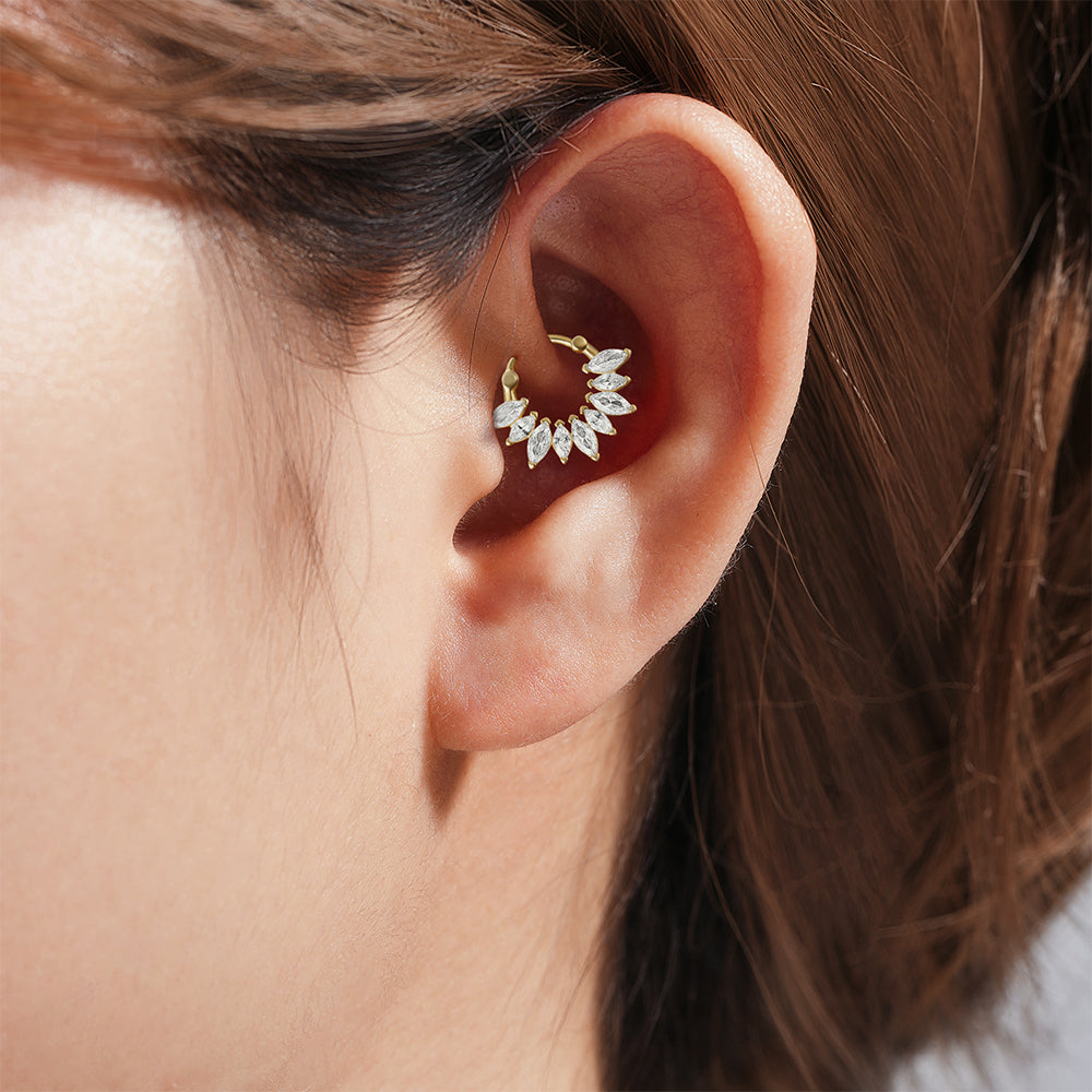 925er Sterling-Silber Blumen Pave Zirkon Ohrrings Serie