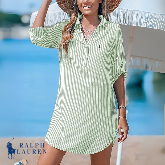 Rаlрh Lаurеn Classic Striped Shirt Dress + Free R. Ꮮаᴜгеn Brie Tote Bag