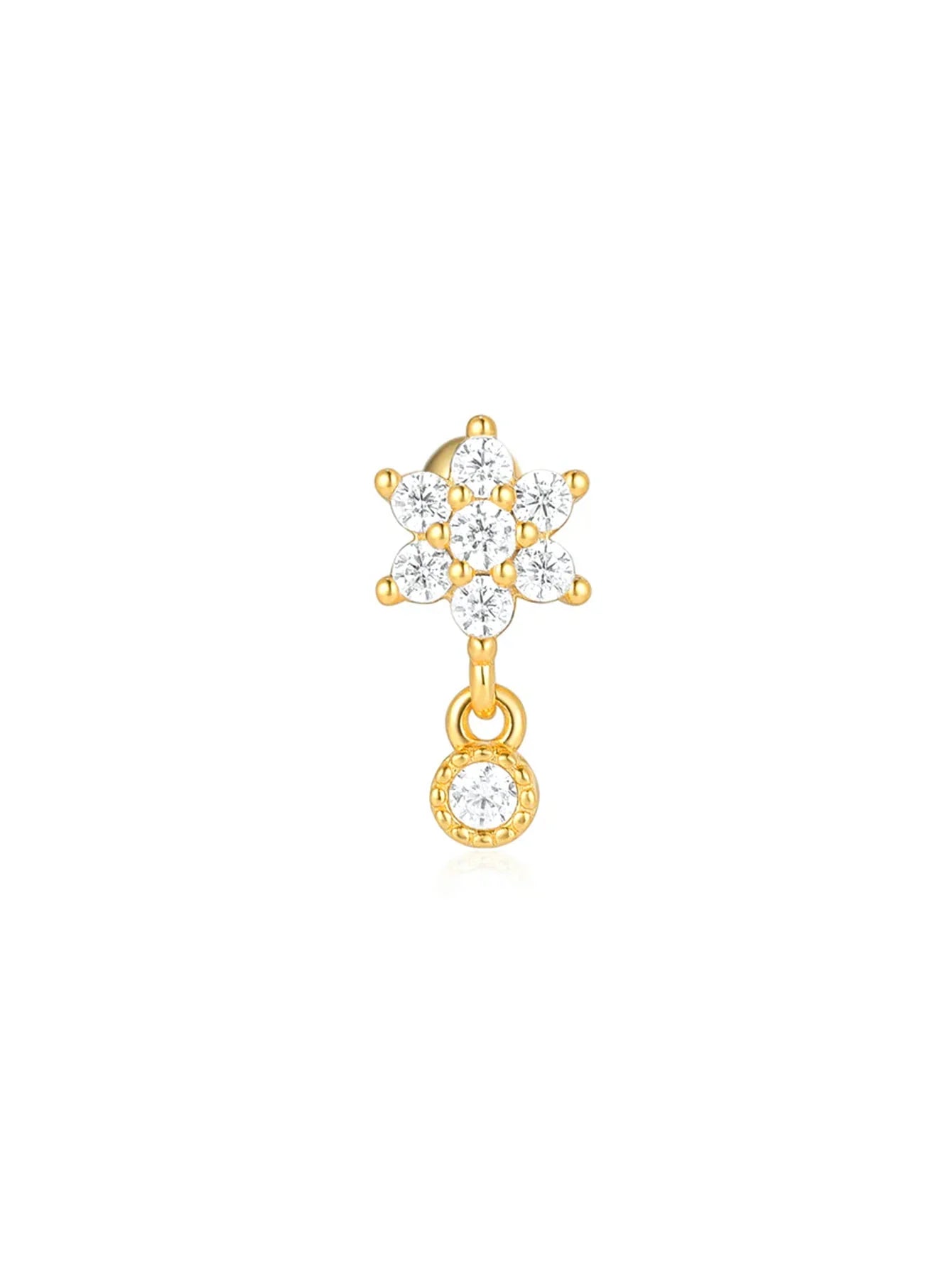 Sterlingsilber Wasserdichte Schmetterlings-Blumen Zirkon All-Match Ohrring-Set