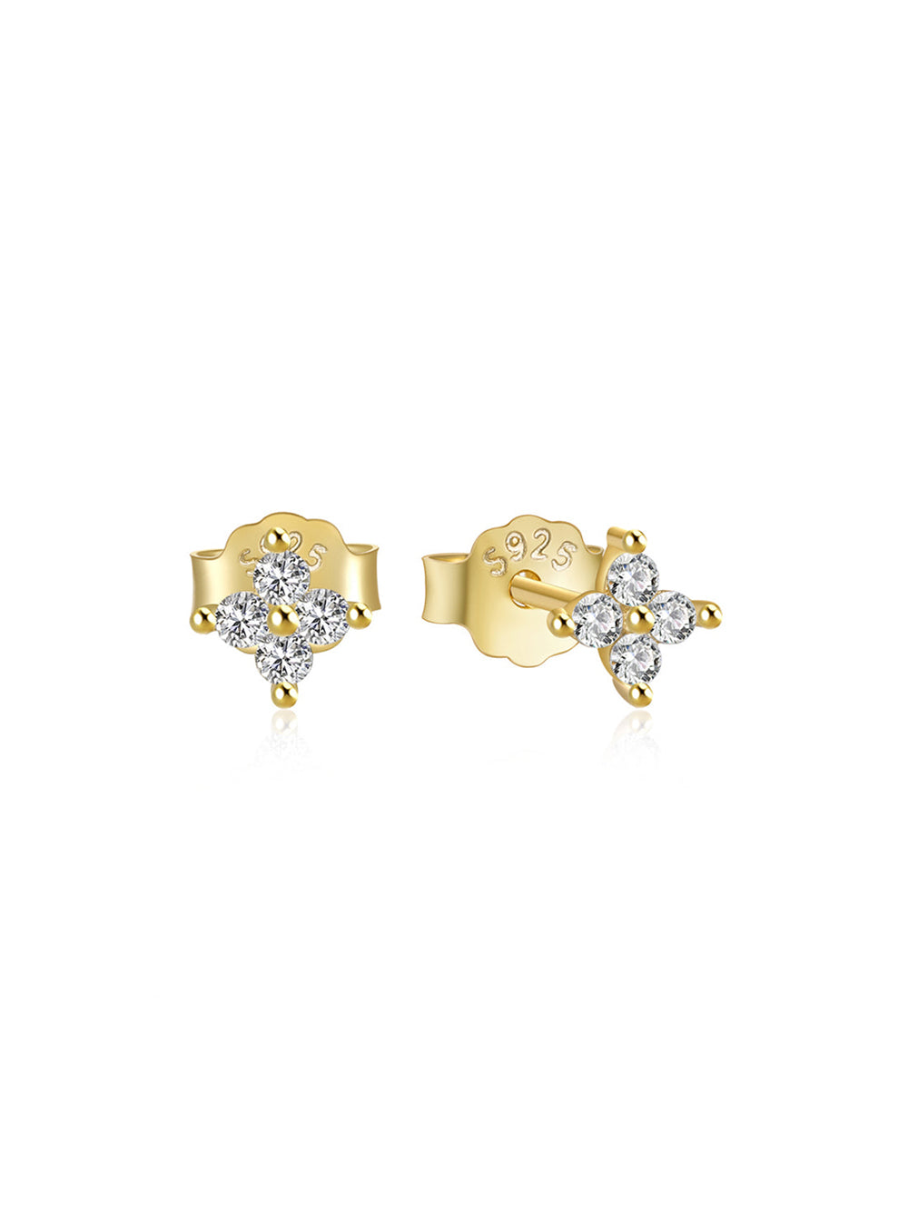 925 Chic Wasserfeste Blumen Zirkon Sterling Silber Stecker