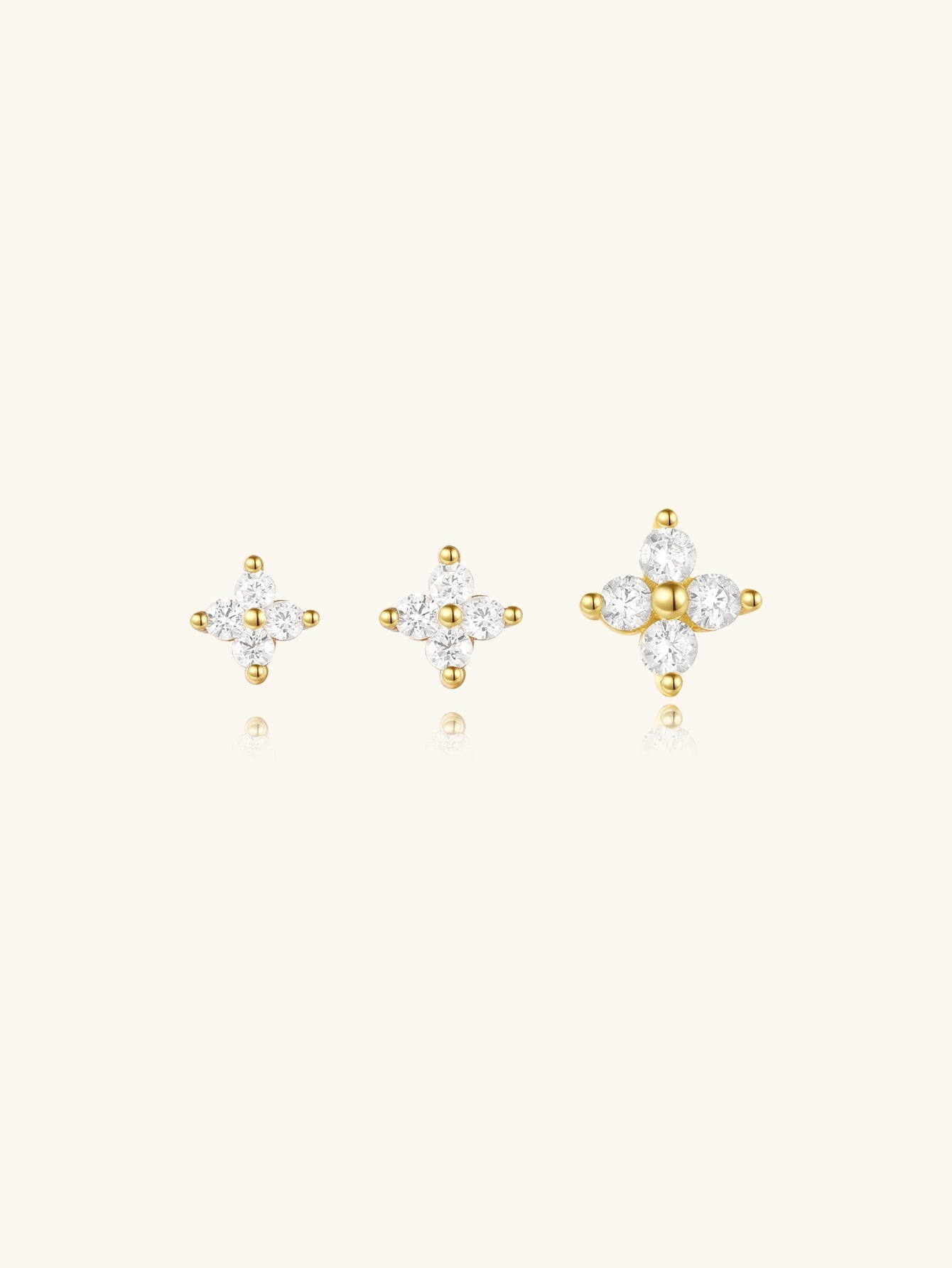 925 Chic Wasserfeste Blumen Zirkon Sterling Silber Stecker