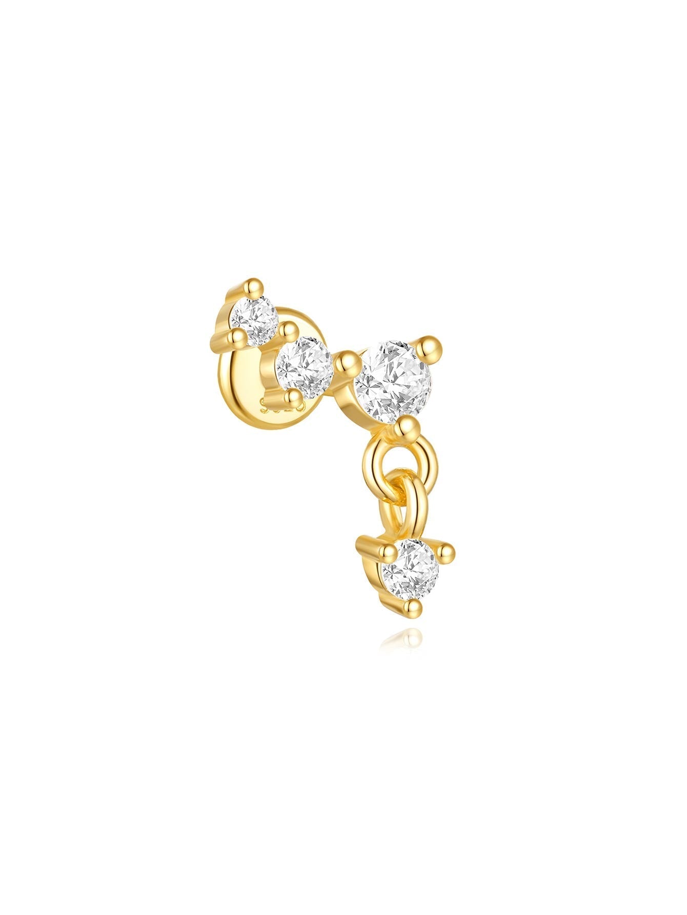 925er Sterling Silber Blumen Tropfen Stern Mond Ohrstecker
