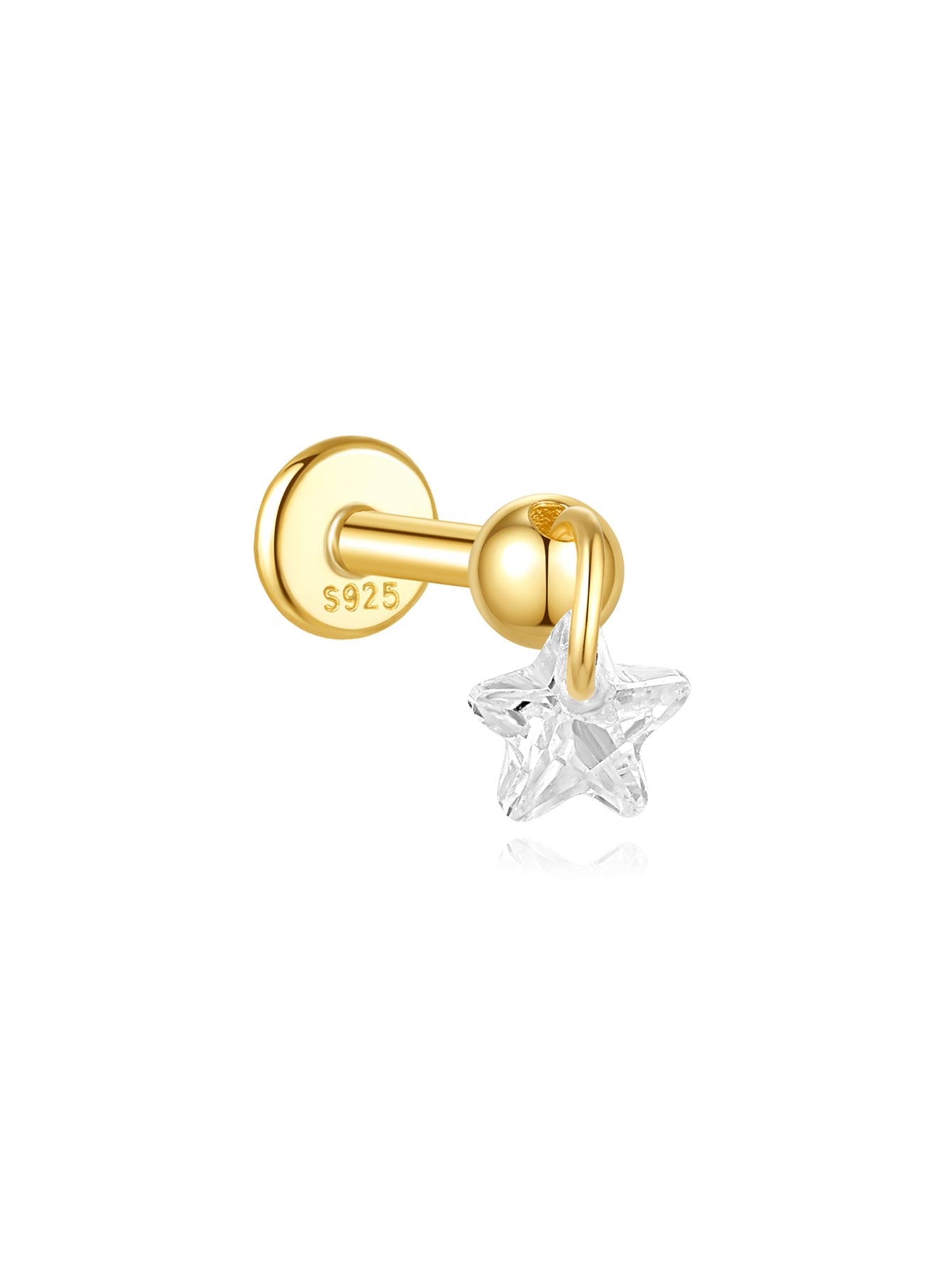 925er Sterling Silber Blumen Tropfen Stern Mond Ohrstecker
