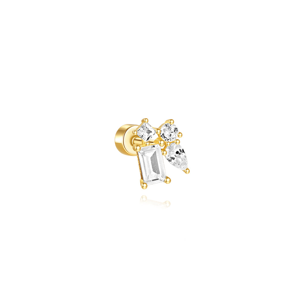 S925 Zirkon Stickerei Ohrring Serie