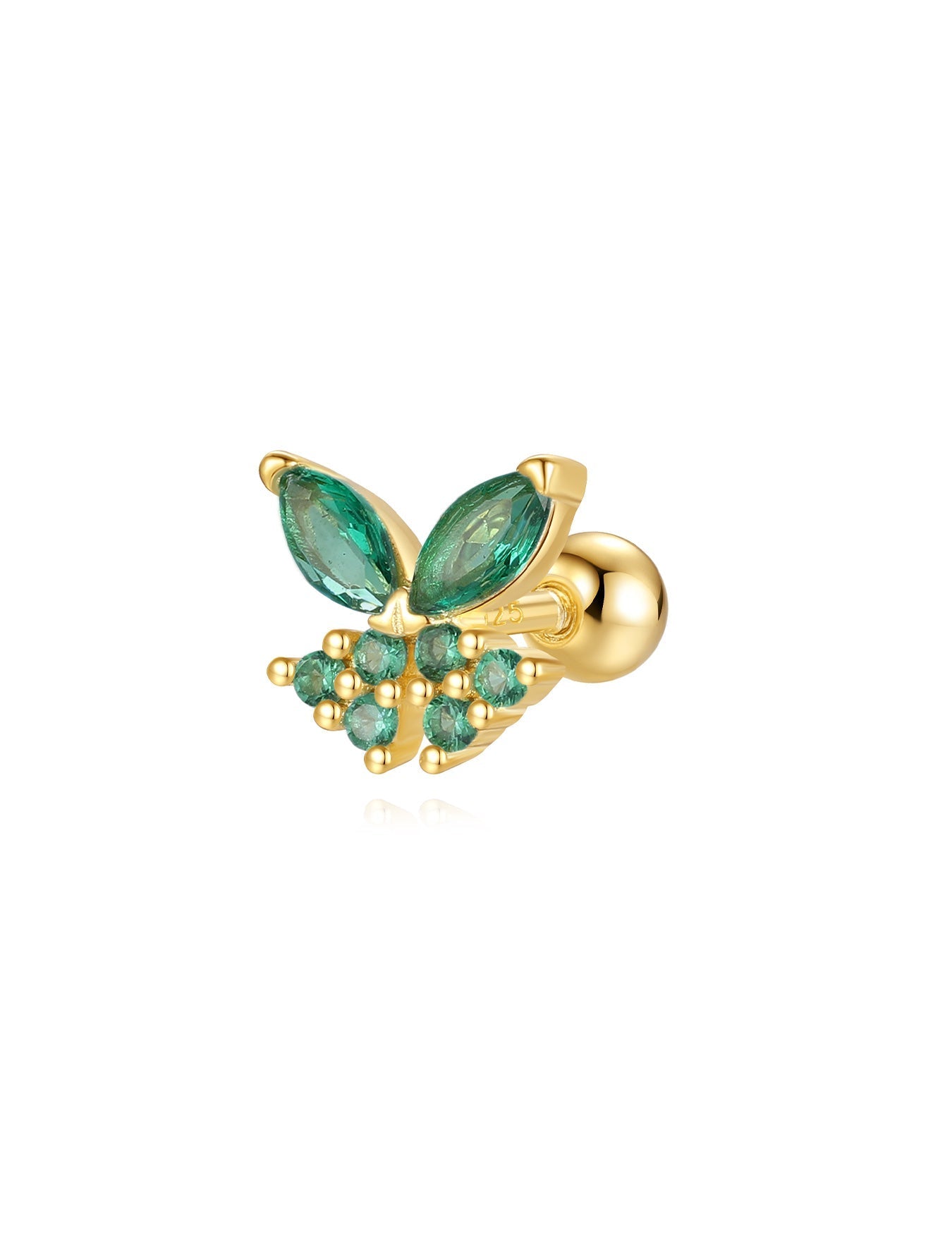 Elegantes Schmetterling- und Runder Ohrring-Set