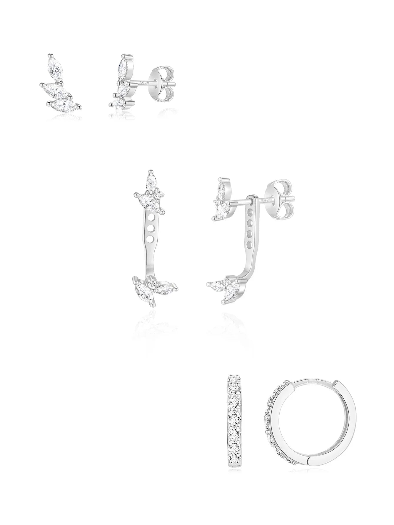 925er Sterling-Silber Mode Pfer Augen Zirkon Ohrring-Serie