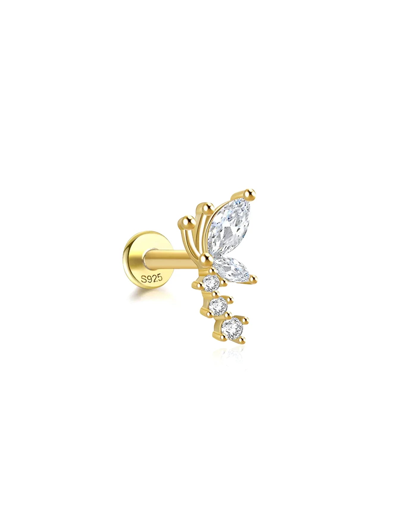 925 Sterlingsilber Modeviereckiger Vielseitiger Blumen-Ohrring-Serie