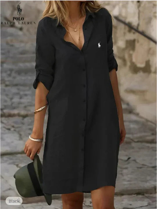 [Kaufe 1, Erhalte 2] Rаlрh Lаurеn Linen Dress – Schlichte Eleganz in Reinform