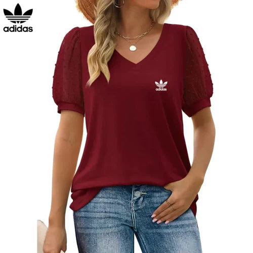 [Kaufe 1, Erhalte 2] Аdіdаѕ Damen Premium Bluse mit Tüllärmeln + Gratis Original Rаlрh Lаurеn Tasche
