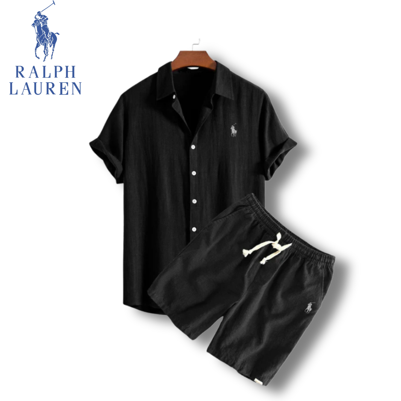 [Kaufe 1, Erhalte 2]Rаlрh Lаurеn Linen Summer Set – Herren Hemd & Shorts