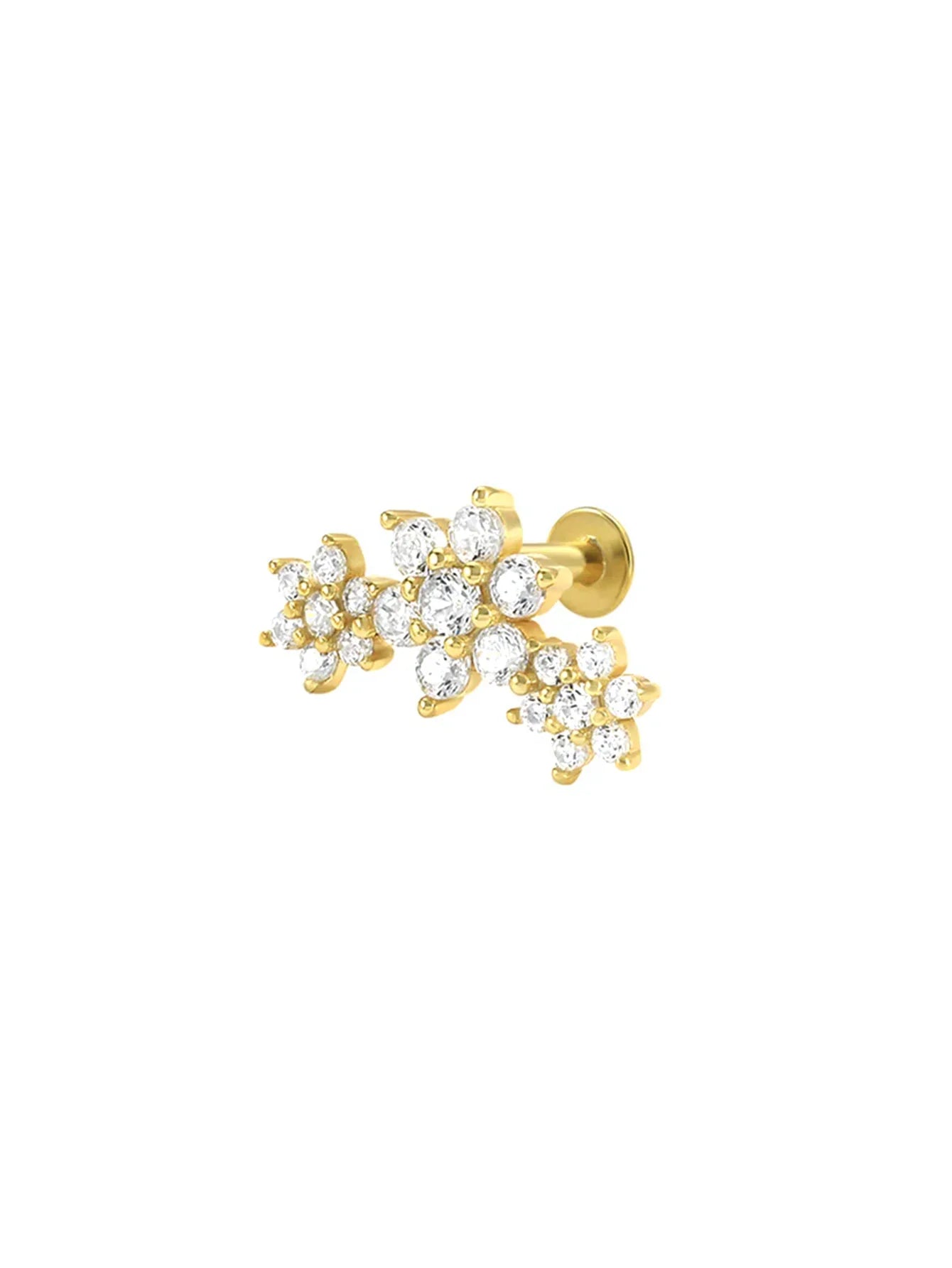 Sterlingsilber Wasserdichte Schmetterlings-Blumen Zirkon All-Match Ohrring-Set