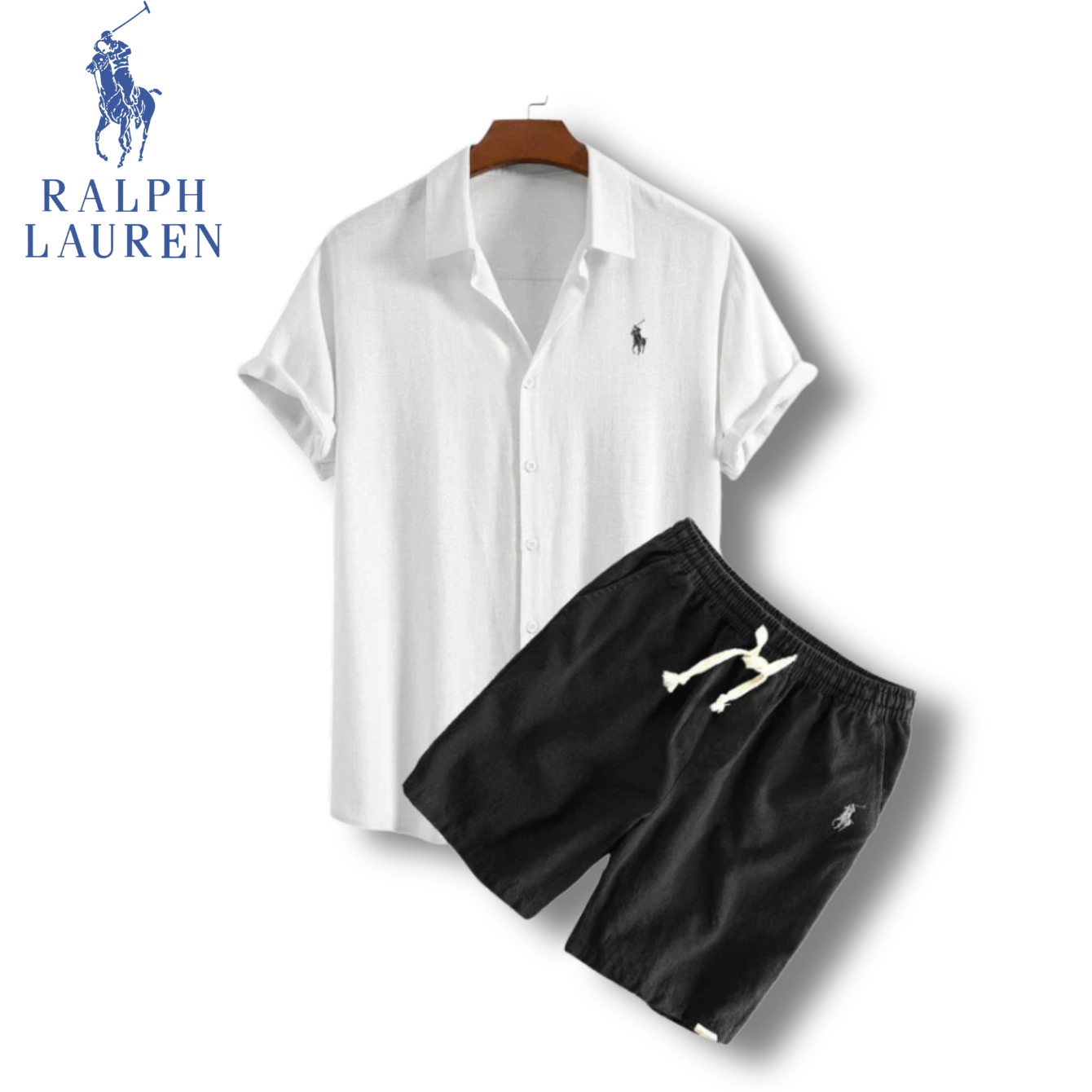 [Kaufe 1, Erhalte 2]Rаlрh Lаurеn Linen Summer Set – Herren Hemd & Shorts