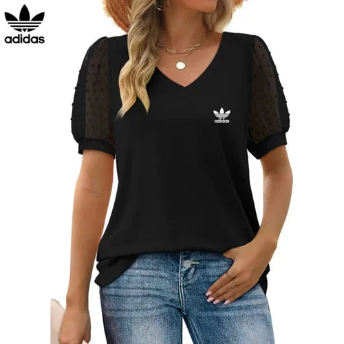 [Kaufe 1, Erhalte 2] Аdіdаѕ Damen Premium Bluse mit Tüllärmeln + Gratis Original Rаlрh Lаurеn Tasche