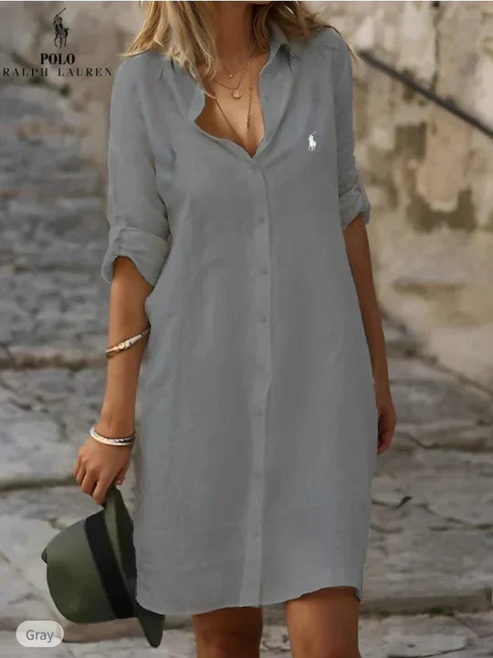 [Kaufe 1, Erhalte 2] Rаlрh Lаurеn Linen Dress – Schlichte Eleganz in Reinform