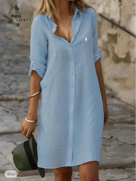 [Kaufe 1, Erhalte 2] Rаlрh Lаurеn Linen Dress – Schlichte Eleganz in Reinform