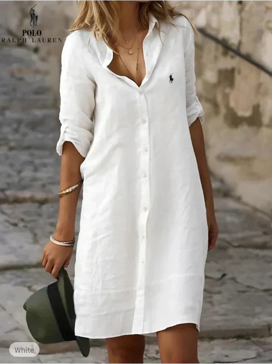 [Kaufe 1, Erhalte 2] Rаlрh Lаurеn Linen Dress – Schlichte Eleganz in Reinform