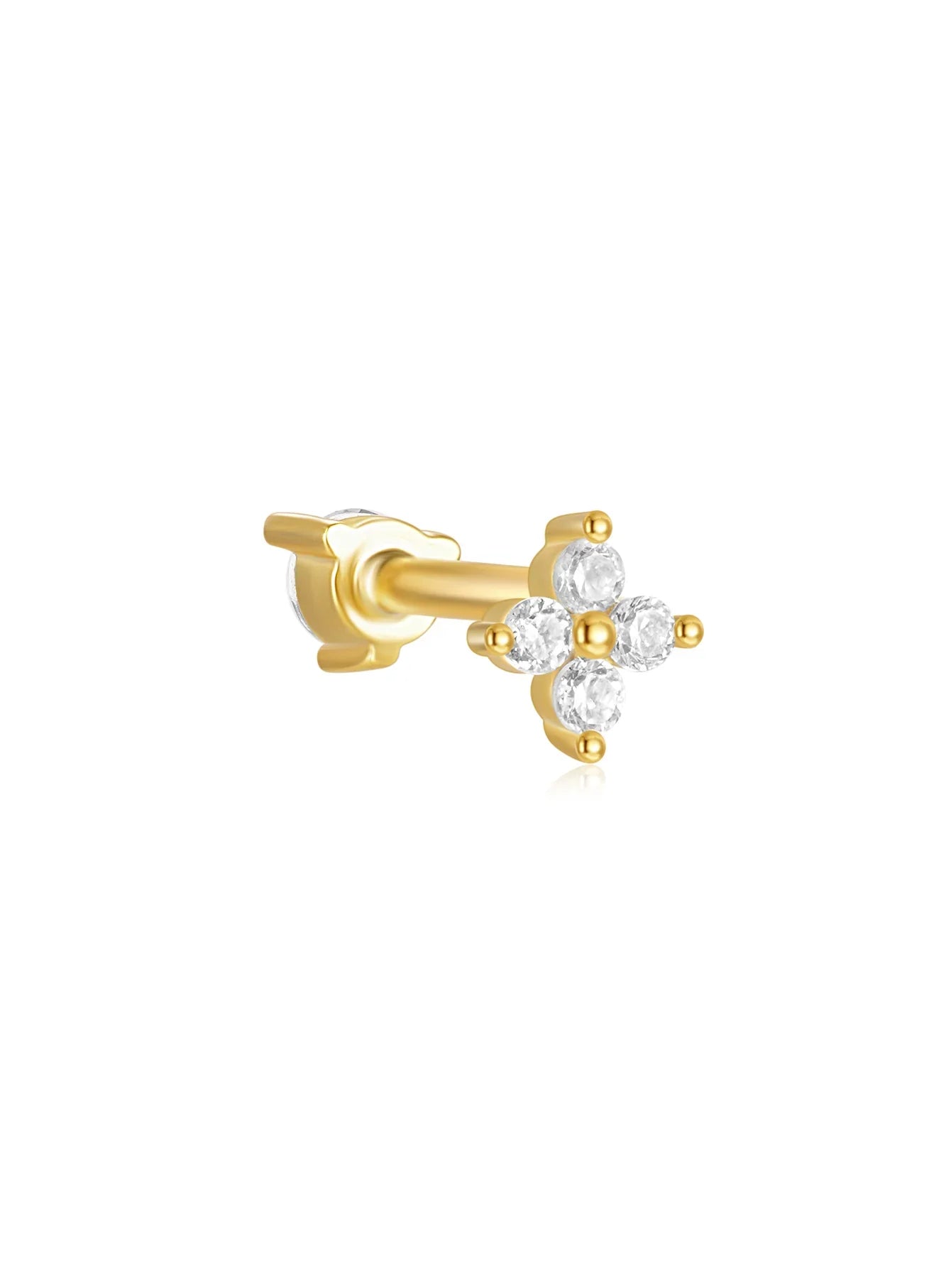 925er Sterling Silber Geometrisches Zirkonia Elegantes Ohrring-Set