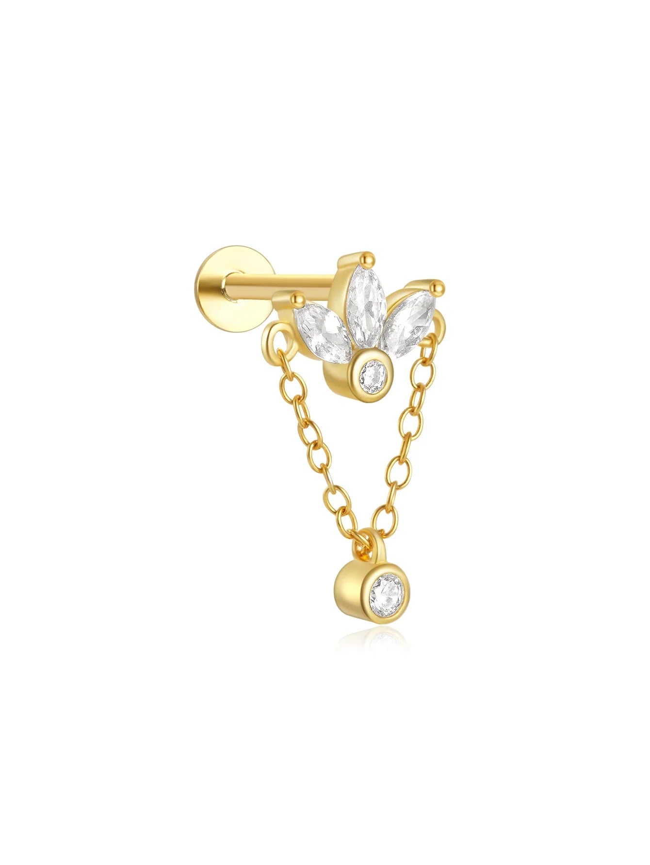 925er Sterling Silber Geometrisches Zirkonia Elegantes Ohrring-Set