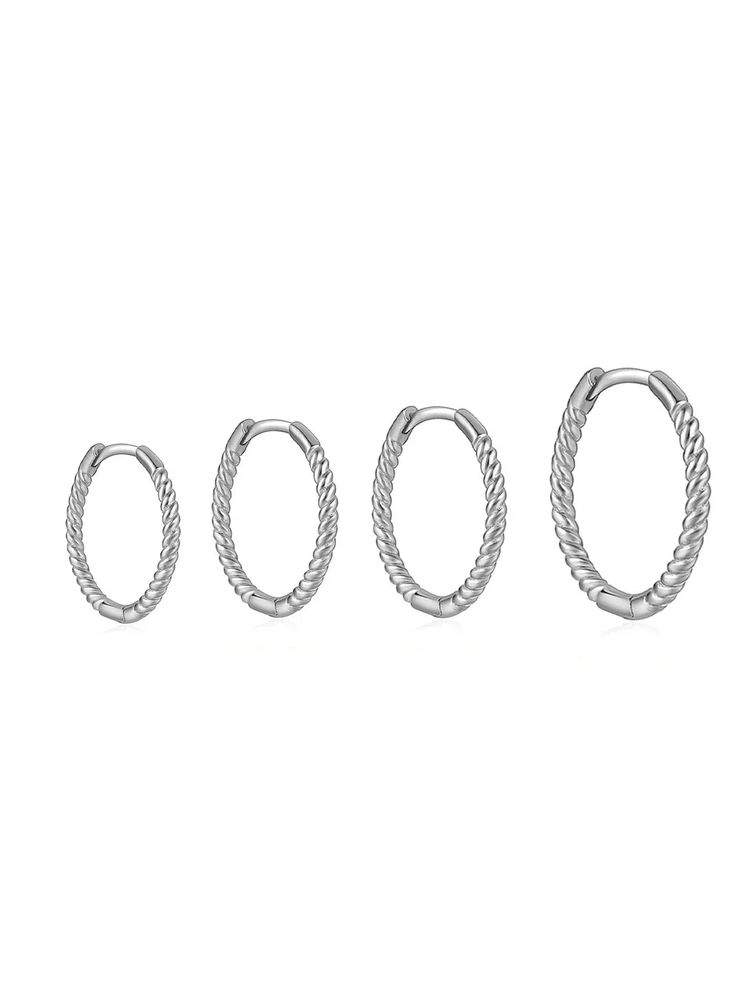 Minimalistische 925er Sterling Silber Gedrehte Hängeohrringe