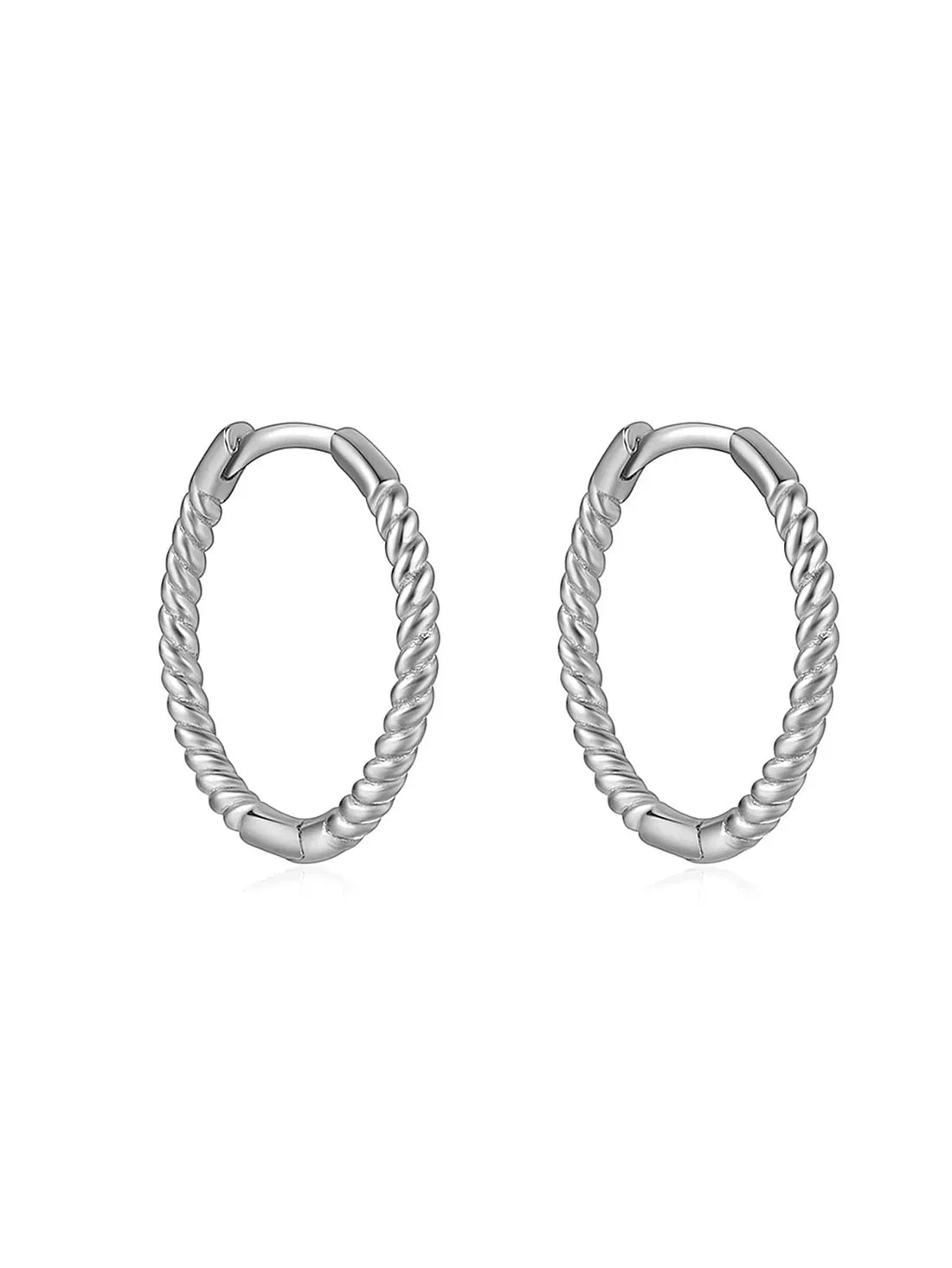 925 Sterling Silber gedrehte Huggie-Ohrringe