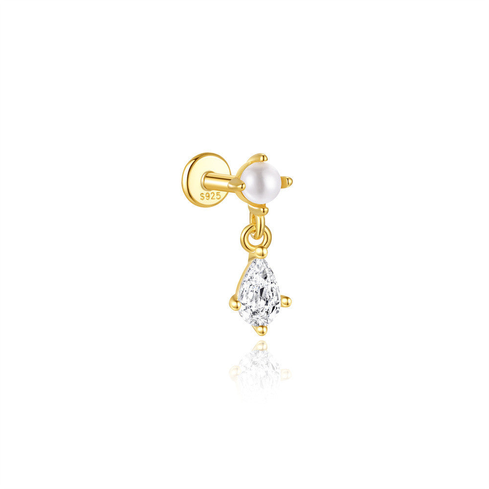 925 Sterling Silber Wassertröpfchen-Ohrstecker