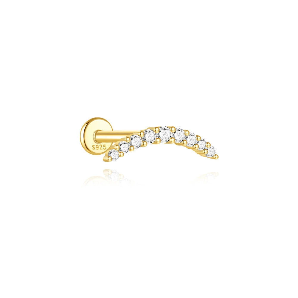 925 Sterling Silber Wasserfall-Blumen Piercing Stifte