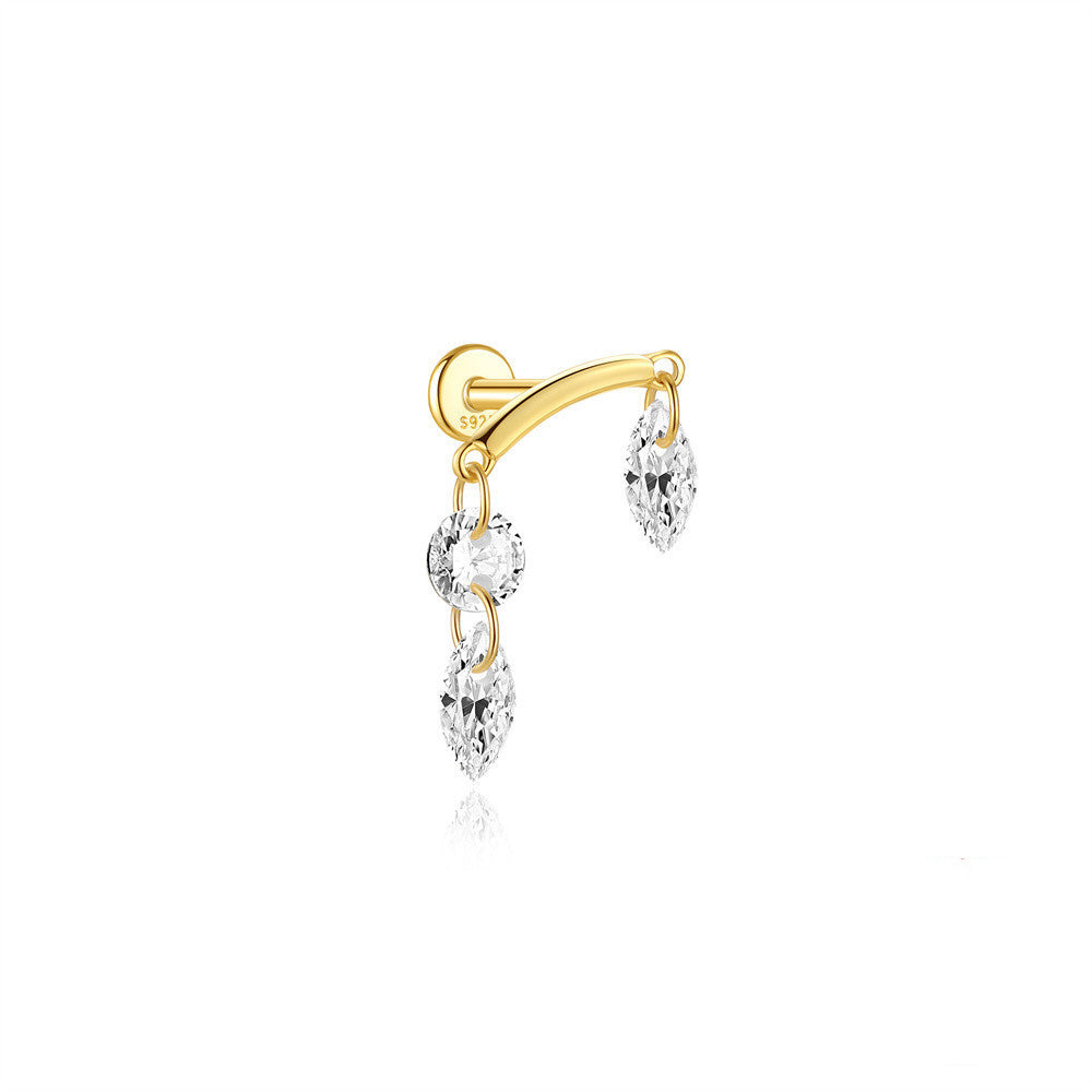 925 Sterling Silber Wassertröpfchen-Ohrstecker