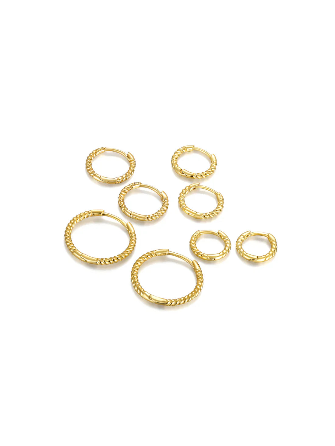 925 Sterling Silber gedrehte Huggie-Ohrringe