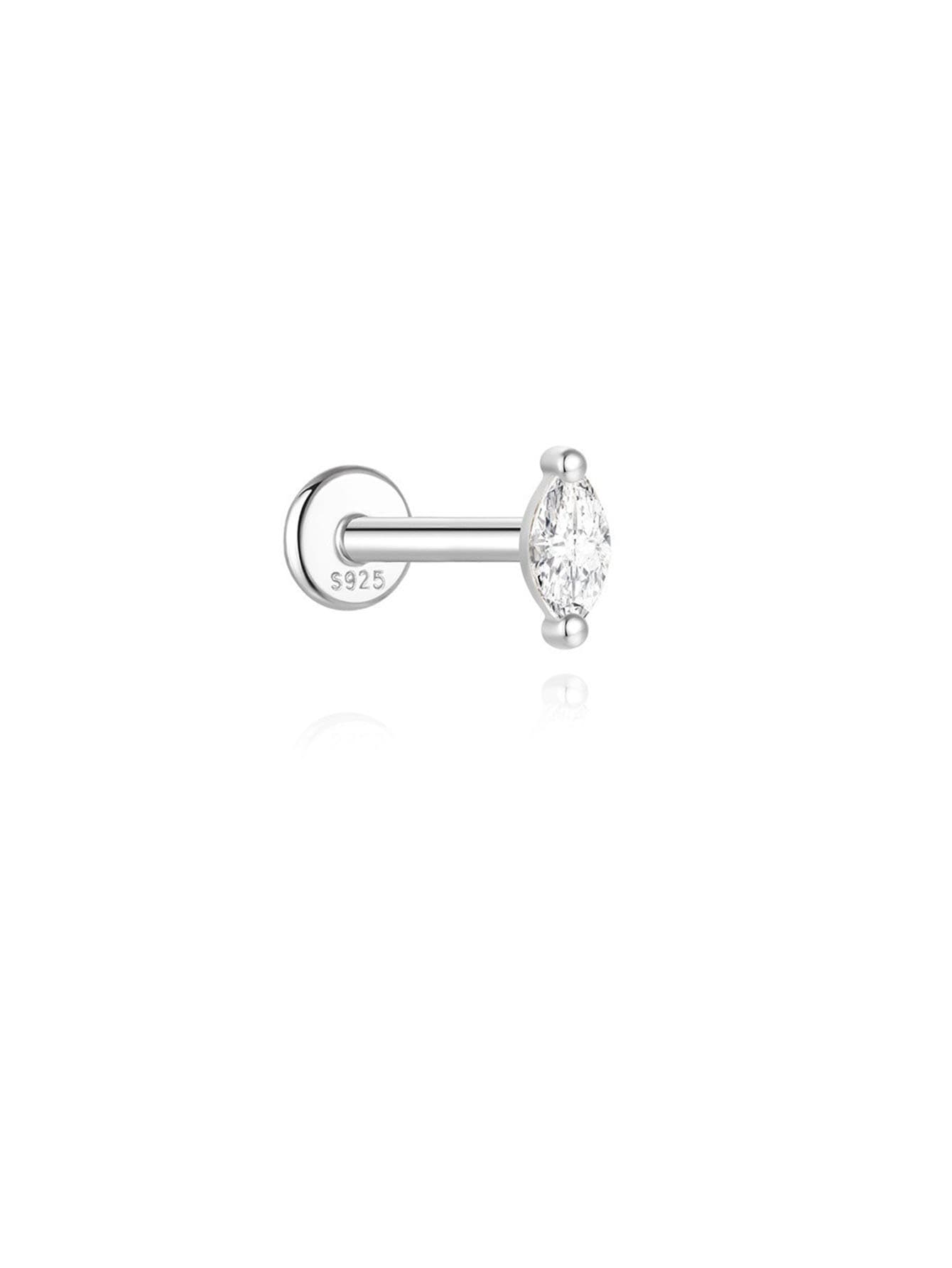 S925 Sterlingsilber Herz Tränenform Wasser Wasser Durchbohrung Stirnband