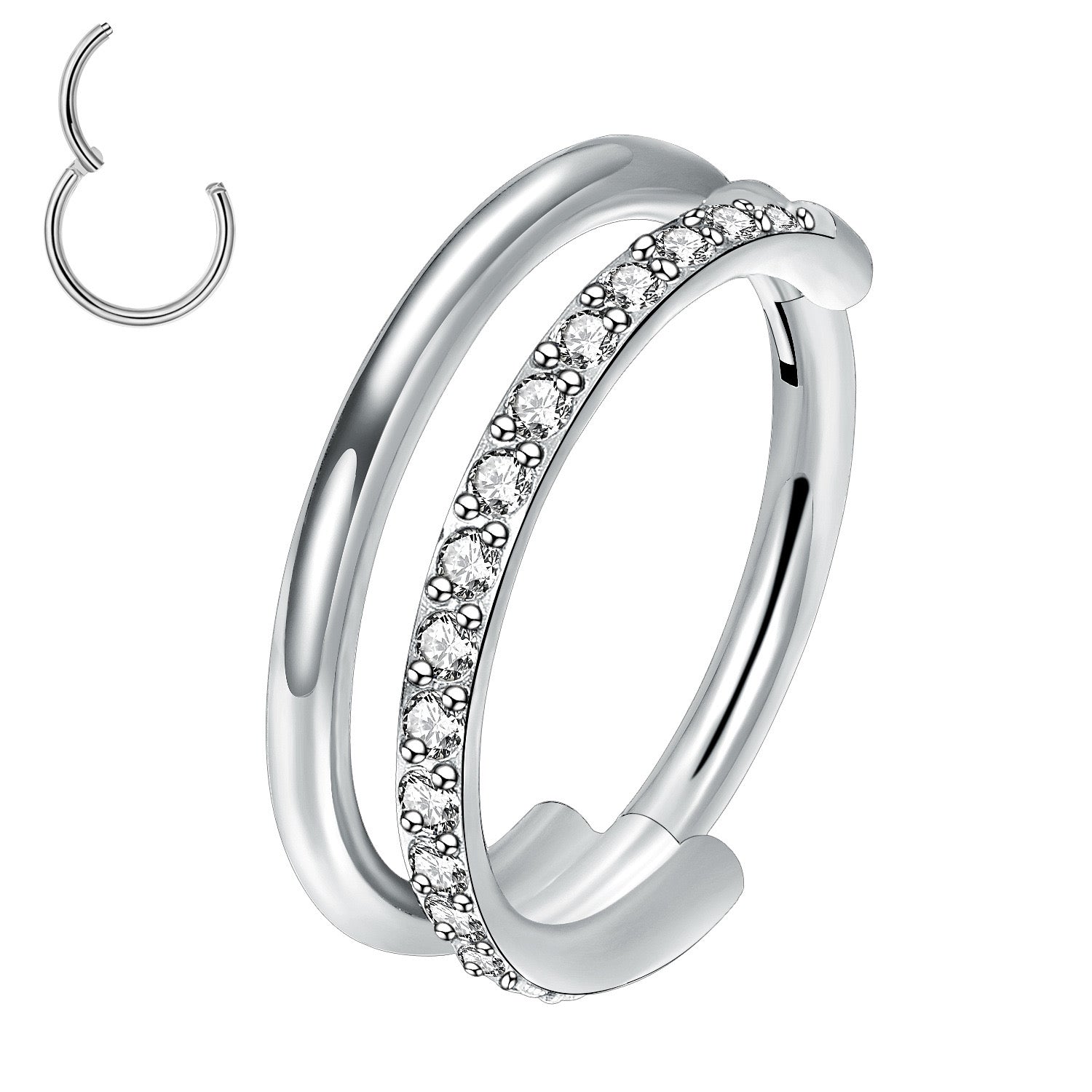 G23 Titanium Wasserdichte Minimalistische Doppel-Hoop-Knorpel-Ohrring
