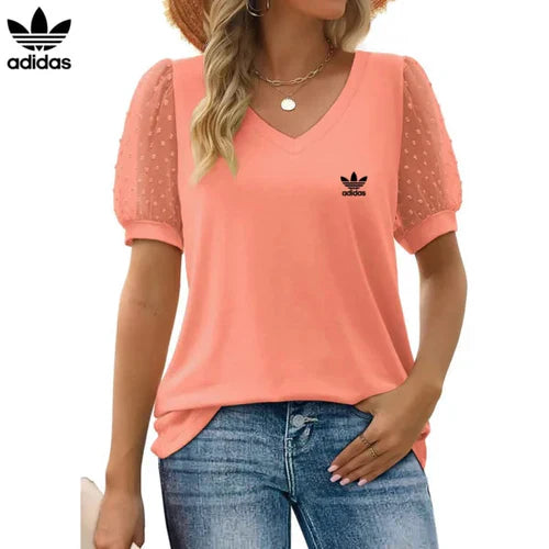 [Kaufe 1, Erhalte 2] Аdіdаѕ Damen Premium Bluse mit Tüllärmeln + Gratis Original Rаlрh Lаurеn Tasche