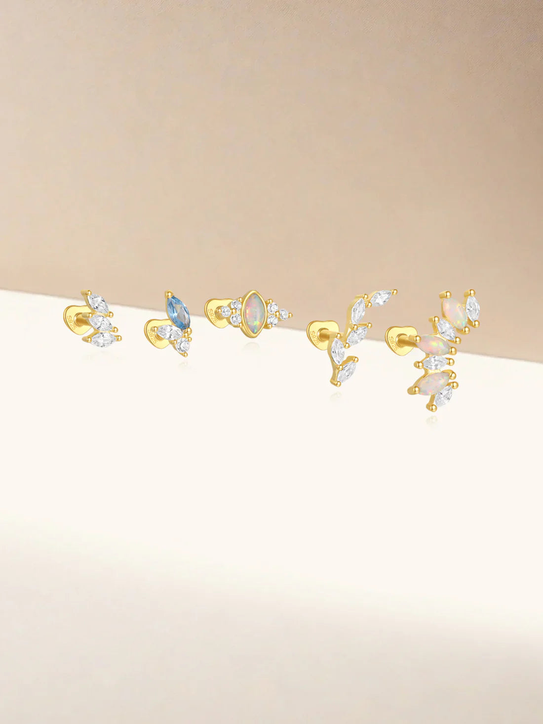 S925 Sterlingsilber Opal Marquise Ohrring Piercing Stecker