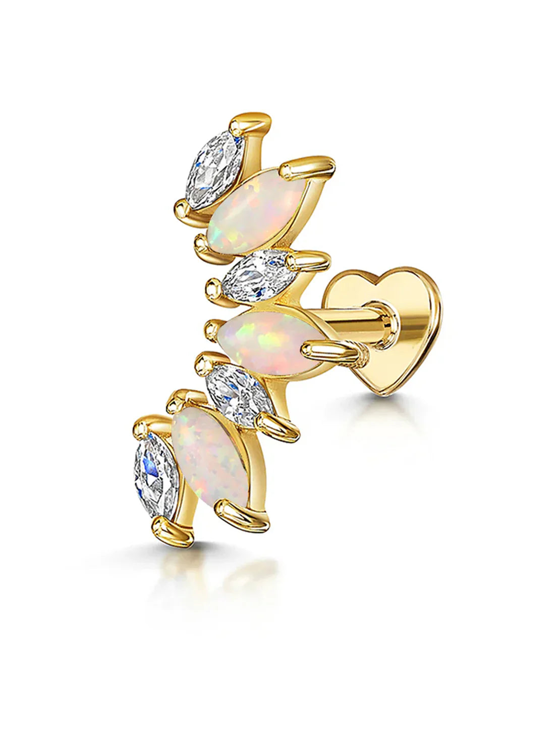 S925 Sterlingsilber Opal Marquise Ohrring Piercing Stecker